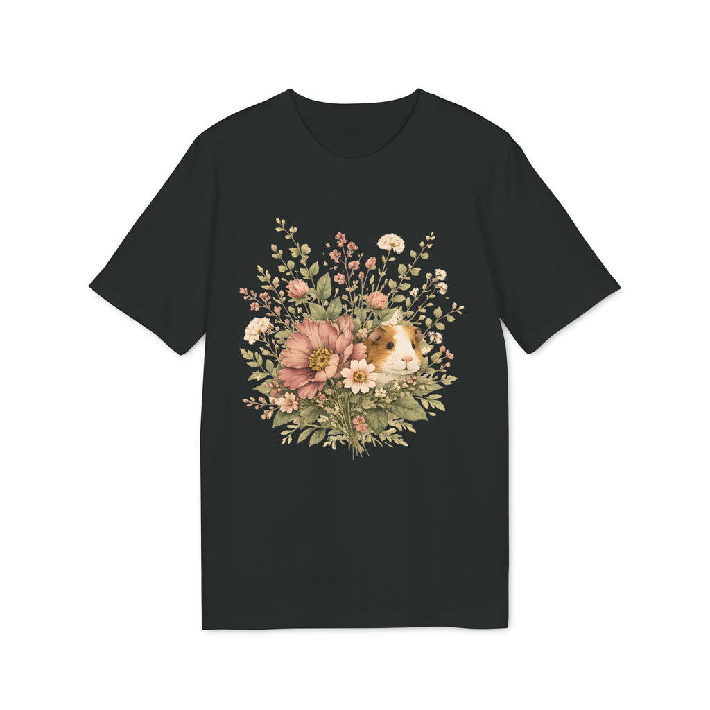Guinea Pig Floral Tee — Vintage Bouquet Small Pet Graphic T-Shirt