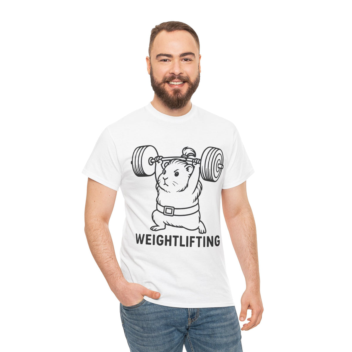 Weightlifting Guinea Pig T-Shirt – Funny Guinea Pig Gym Shirt