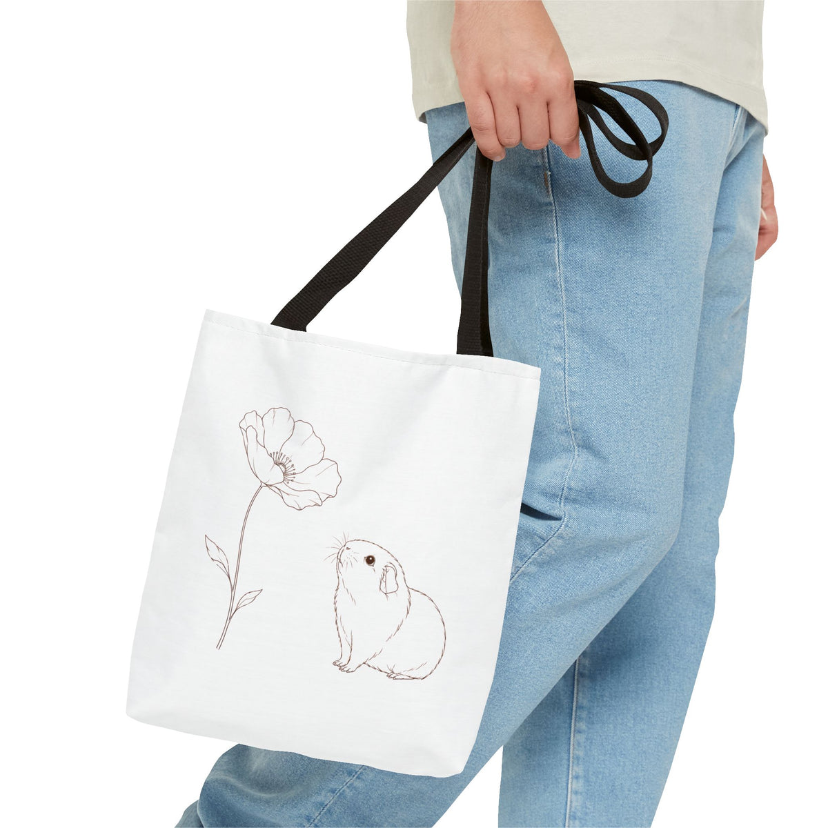 Guinea Pig Tote Bag – Floral Guinea Pig Bag, Cute Pet Lover Gift