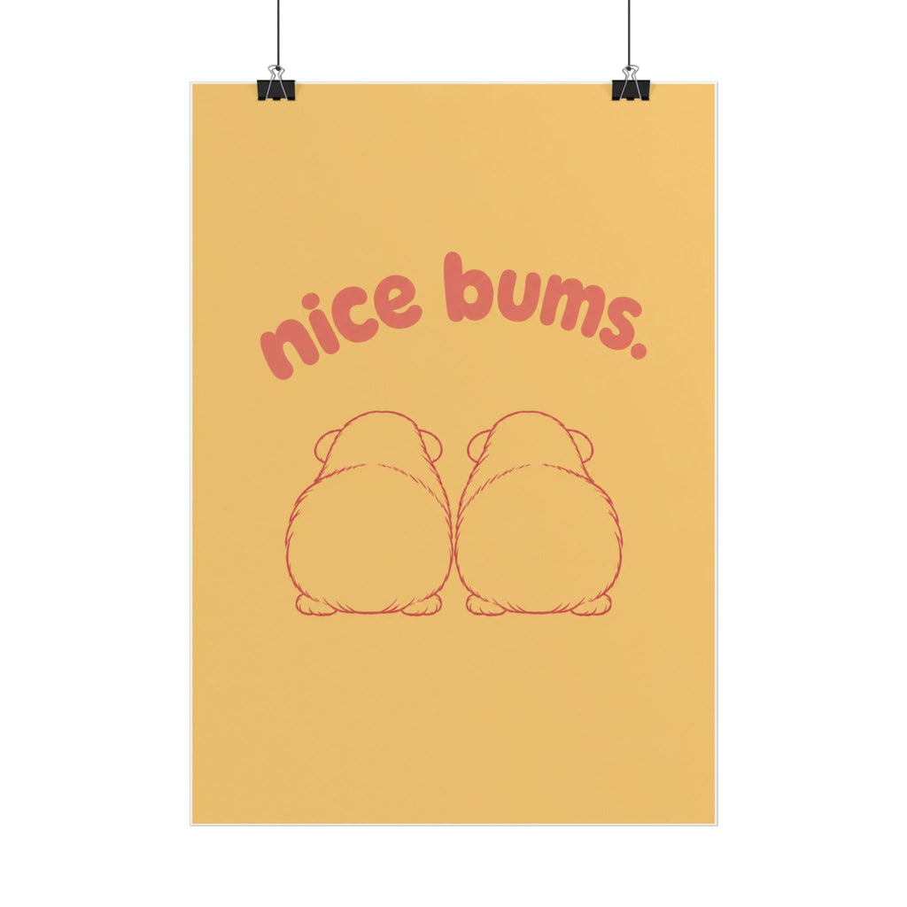 Nice Bums. Guinea Pig Poster – Cute Funny Guinea Pig Wall Art, Pet Lover Decor