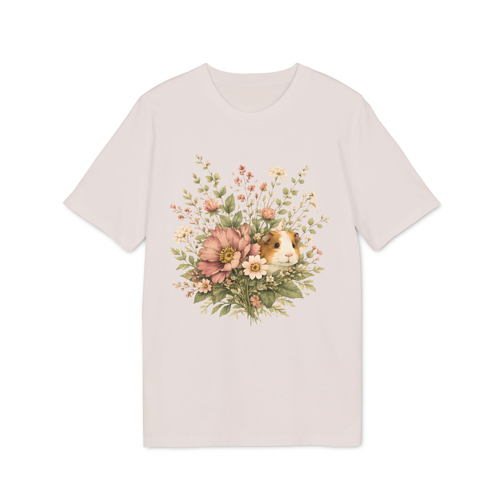 Guinea Pig Floral Tee — Vintage Bouquet Small Pet Graphic T-Shirt