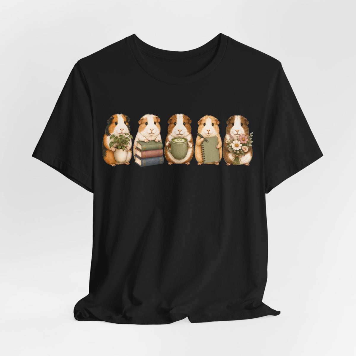 Guinea Pig Row Graphic Tee — Cute Pet Lover Shirt