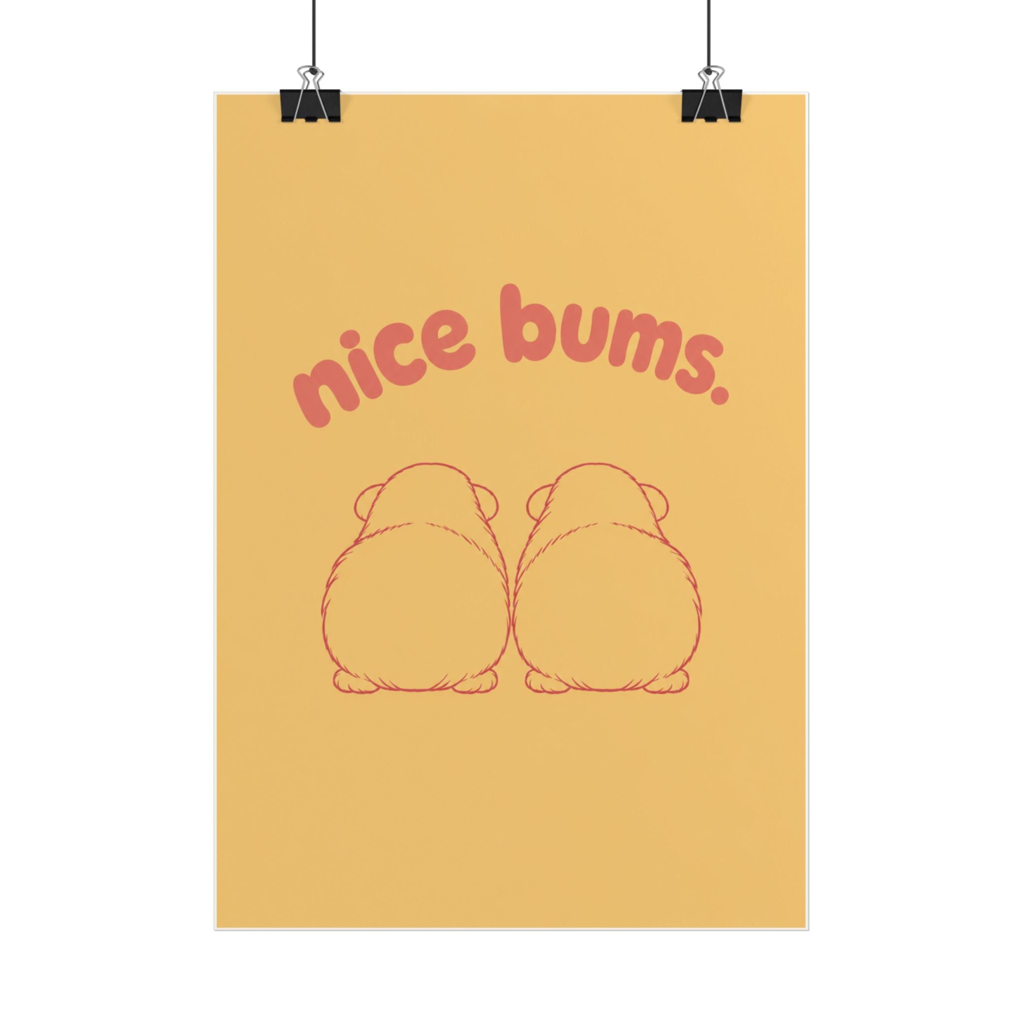 Nice Bums. Guinea Pig Poster – Cute Funny Guinea Pig Wall Art, Pet Lover Decor
