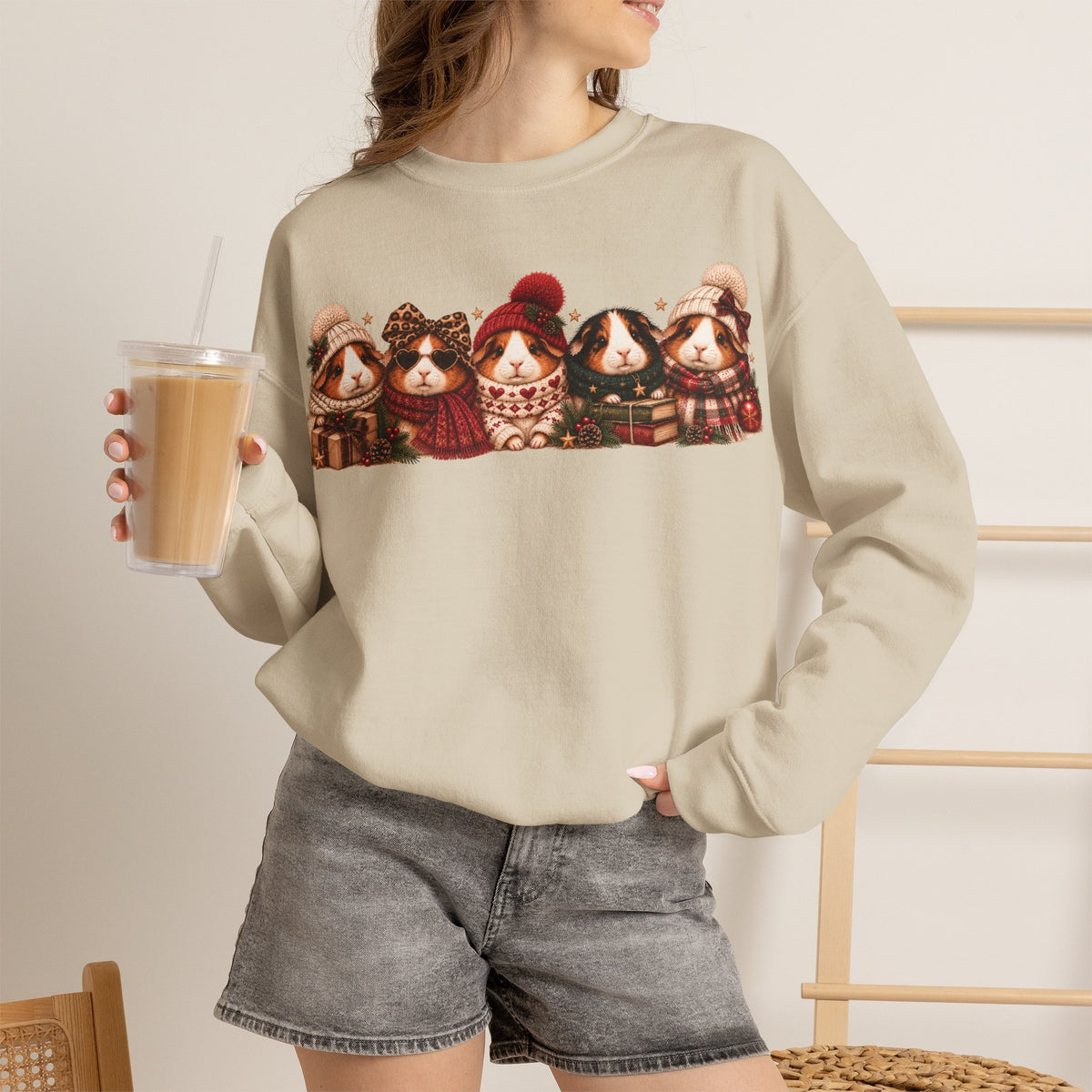Guinea Pig Christmas Sweatshirt – Festive Crewneck