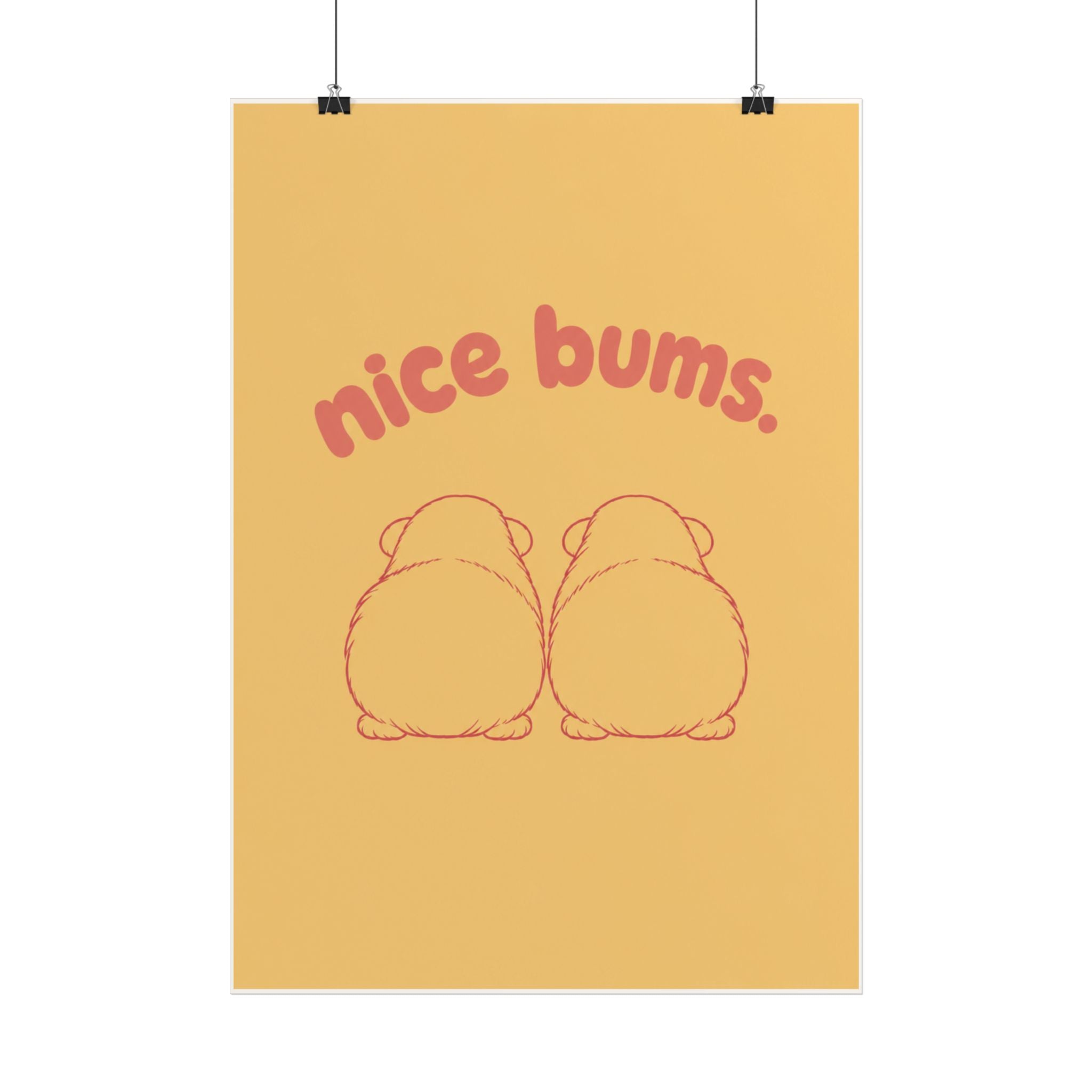 Nice Bums. Guinea Pig Poster – Cute Funny Guinea Pig Wall Art, Pet Lover Decor