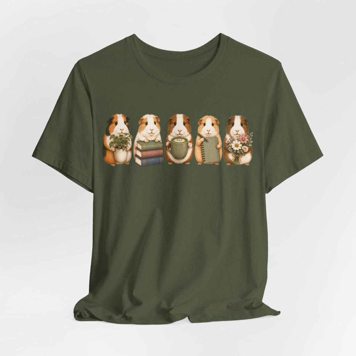 Guinea Pig Row Graphic Tee — Cute Pet Lover Shirt
