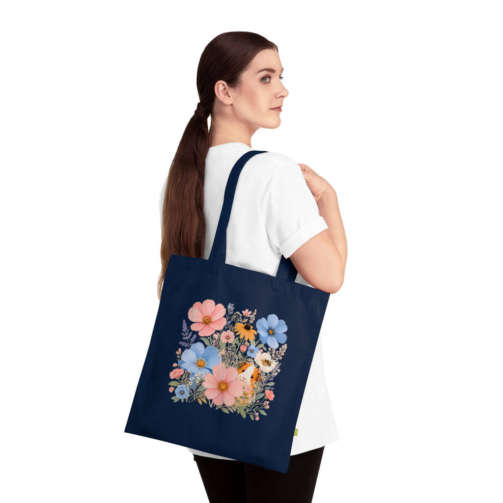 Vintage Floral Guinea Pig Organic Cotton Tote Bagganic