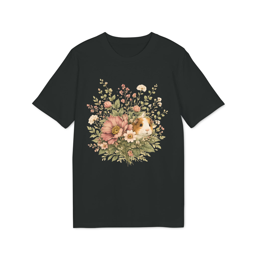 Guinea Pig Floral Tee — Vintage Bouquet Small Pet Graphic T-Shirt