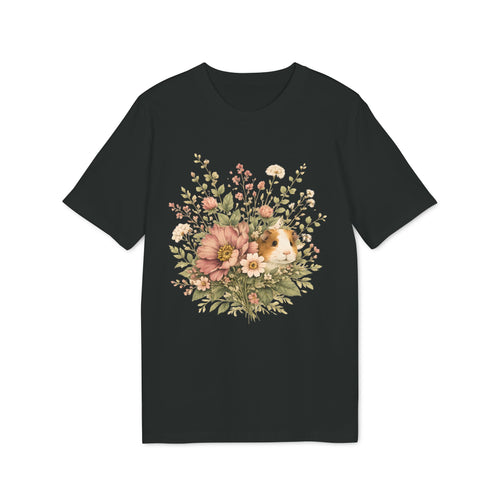 Guinea Pig Floral Tee — Vintage Bouquet Small Pet Graphic T-Shirt