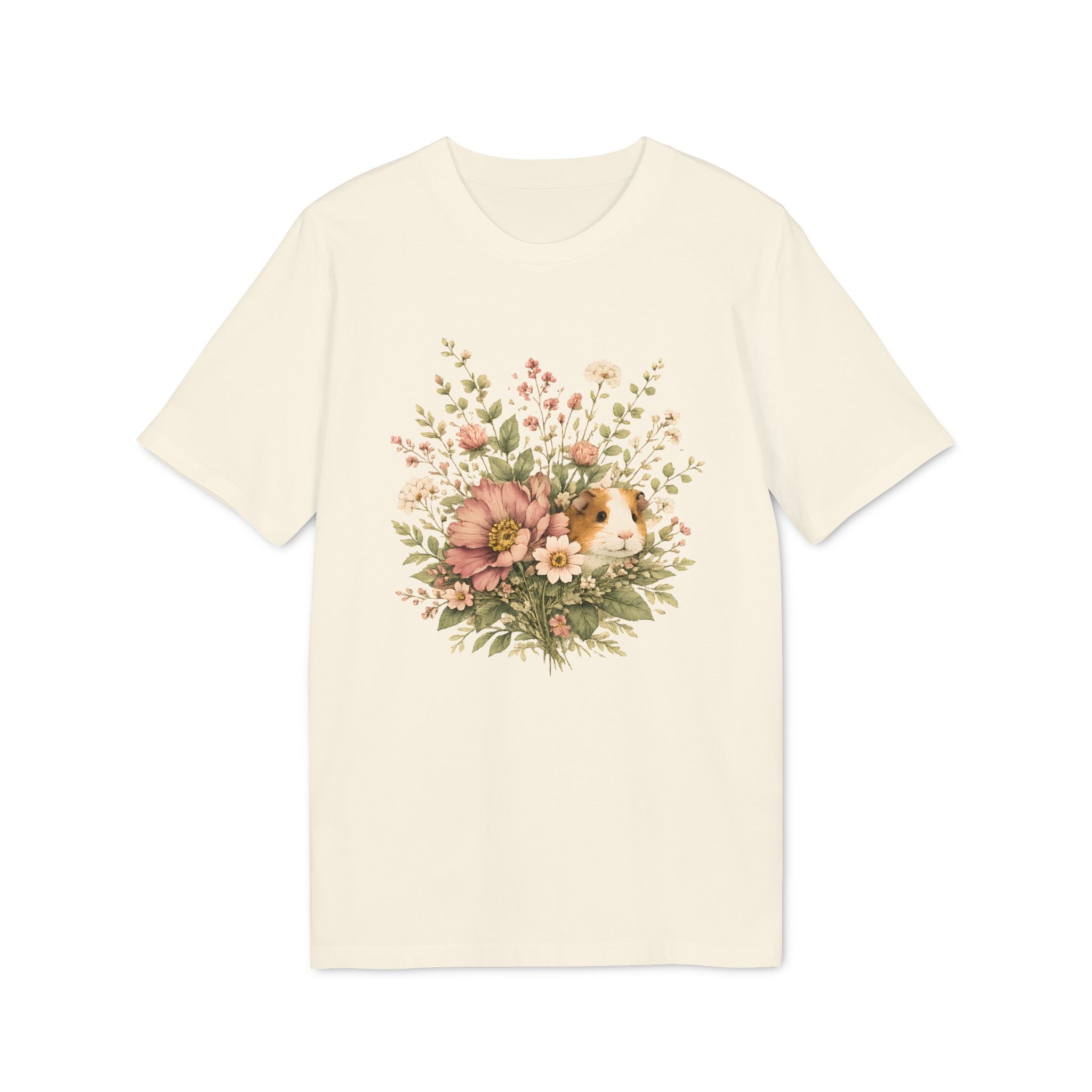 Floral Guinea Pig T-Shirt – Vintage Botanical Illustration