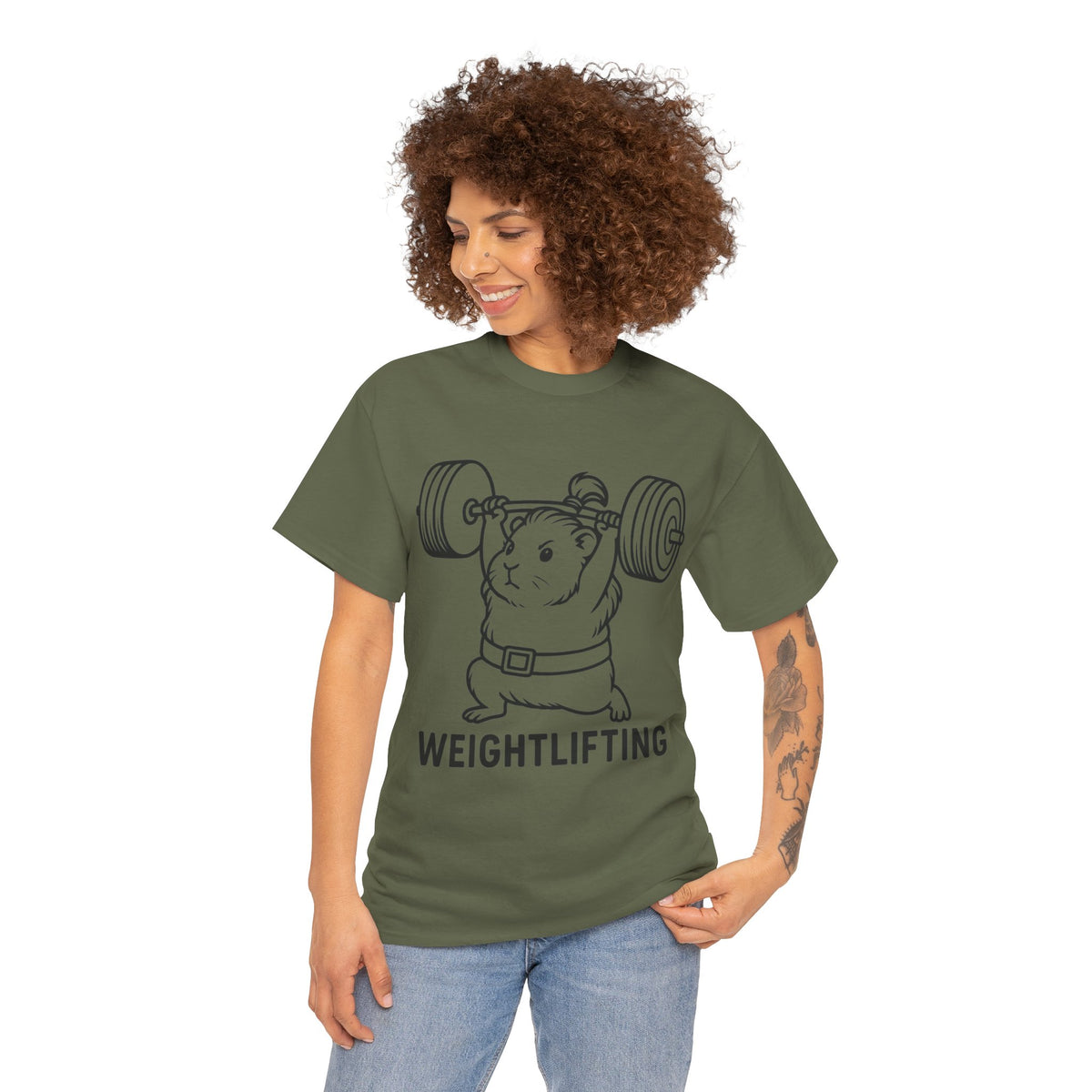 Weightlifting Guinea Pig T-Shirt – Funny Guinea Pig Gym Shirt