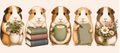 Cute Guinea Pig PNG – Botanical Guinea Pig Digital Download