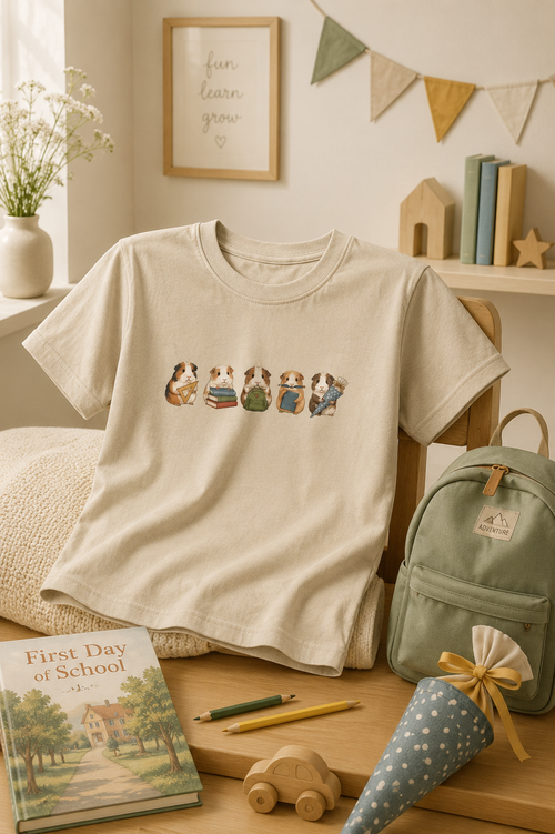 First Day of School Kids T-Shirt - Cute Guinea Pigs Back to School Shirt - First Day of School Gift for Boys and Girls