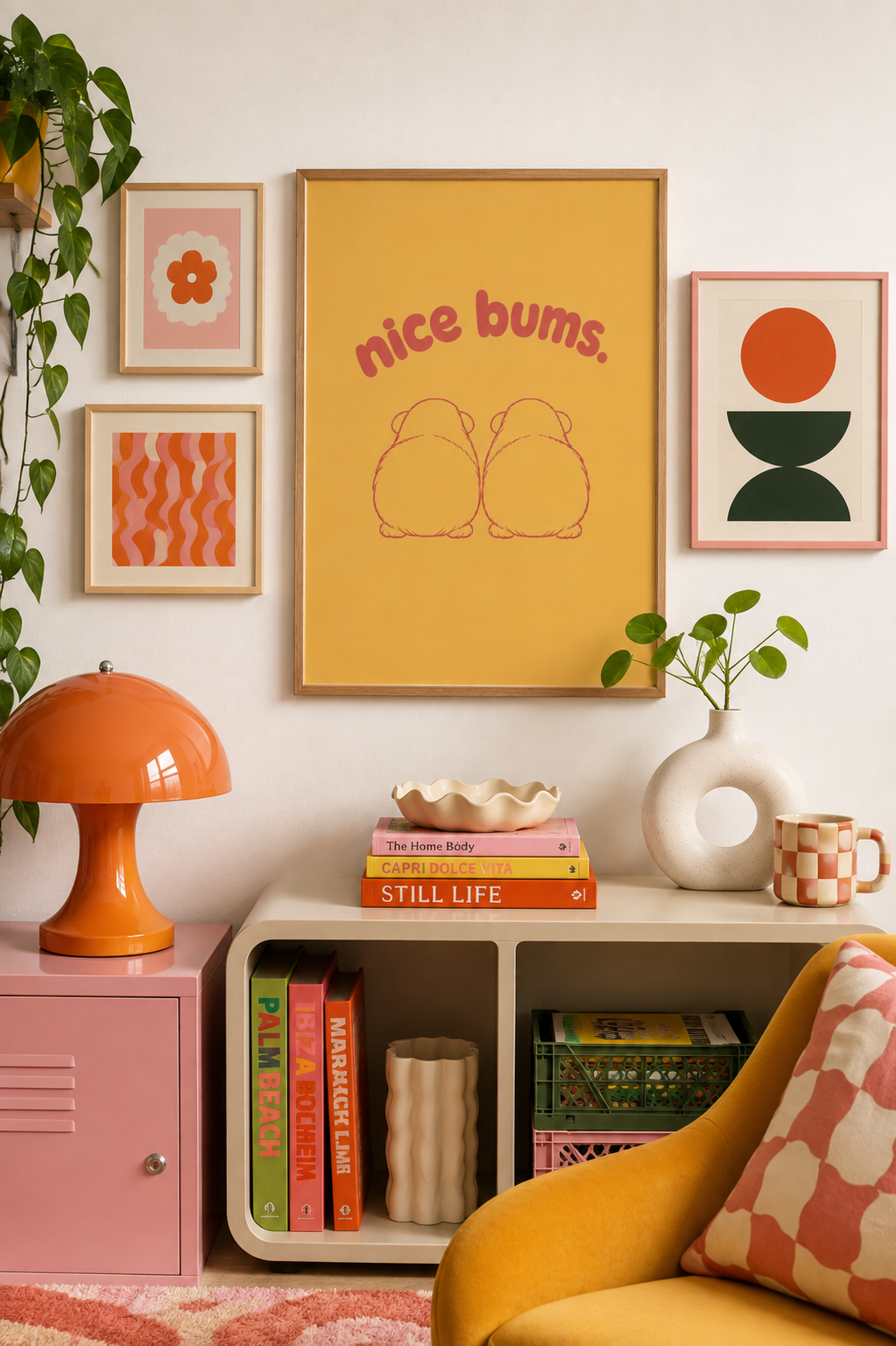 Nice Bums. Guinea Pig Poster – Cute Funny Guinea Pig Wall Art, Pet Lover Decor